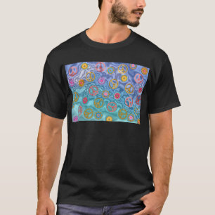 T-shirt Retro 60s paisible Vagues d'océan Cadeaux