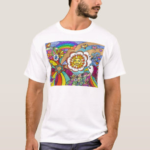 T-shirt Retro 60s Psychedelic Sunshine Aigle Cadeaux
