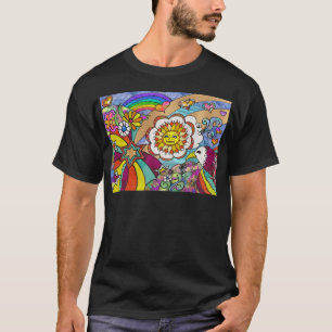 T-shirt Retro 60s Psychedelic Sunshine Aigle Cadeaux