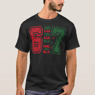 T-shirt Rétro 67 Drôle Six Sept Mème 6 7 Numéro Noël