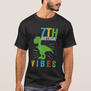 T-shirt Rétro 7e anniversaire Vibes Trex Enseignant Étudia