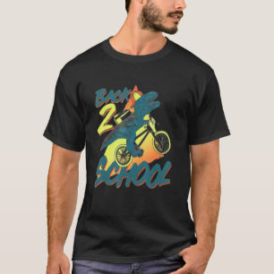 T-shirt Retro 80's 90's Back To School Trex Dinosaur Bike 