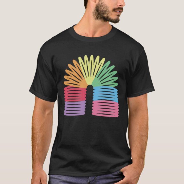 T-shirt Retro 80s 90s Neon Rainbow Spring (Devant)