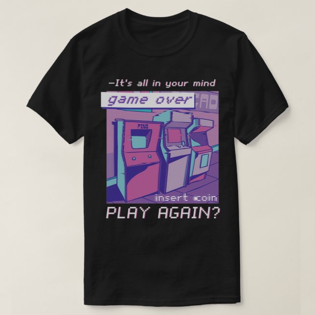 T-shirt Retro 80s 90s Nostalgic Arcade Vaporwave Aesthétiq (Design devant)