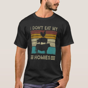 T-shirt Retro 80s 90s Végétarien Je ne mange pas Mes Homie