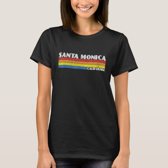 T-shirt Retro 80s California CA Souvenir Santa Monica (Devant)
