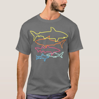 T-shirt Retro 80s Vêtements de requin Fête des requins Enf