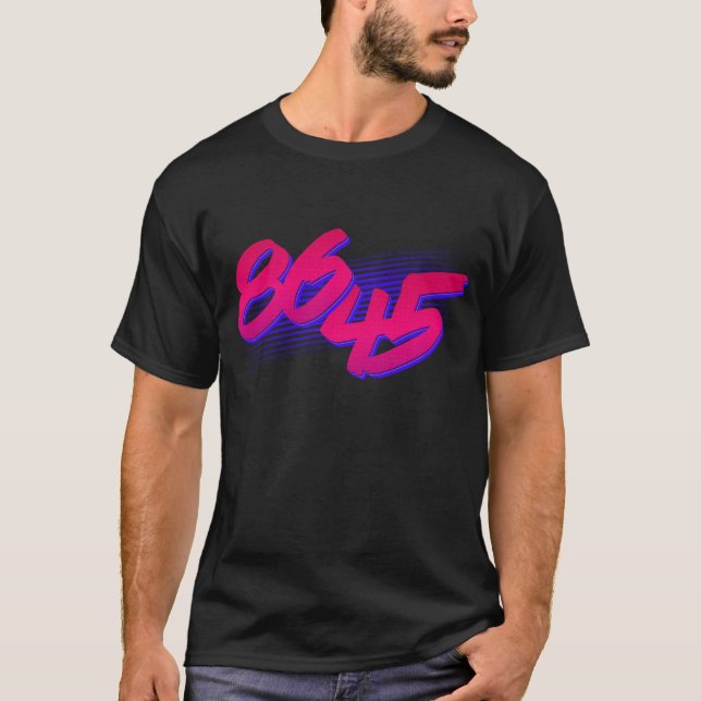 T-shirt Retro 86 45 Empêchez Trump Anti-Trump (Devant)