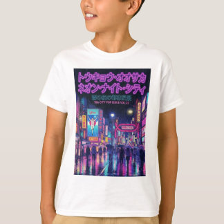 T-shirt Retro 90s City Pop Night: Neon Tokyo & Osaka Rain