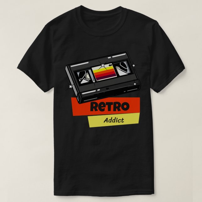 T-shirt Retro Addict Vidéo cassette 80s (Design devant)