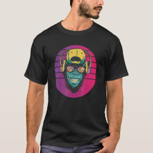 T-shirt Retro Affe Motivaffe Sonnenbrille Kopfhörer Lustig