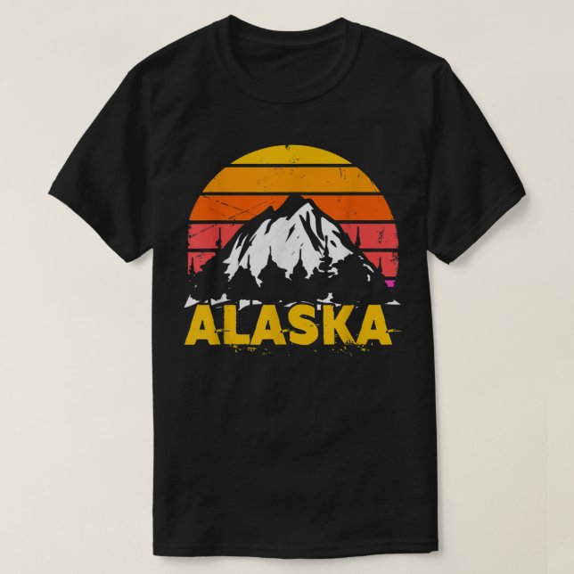 T-shirt Retro Alaska MountainVintage Alaskan (Design devant)