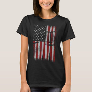 T-shirt Retro American Drapeau cadeau de golf pour Homme D