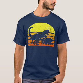 T-shirt Rétro Ancient Dinosaurs Vintage Sunset