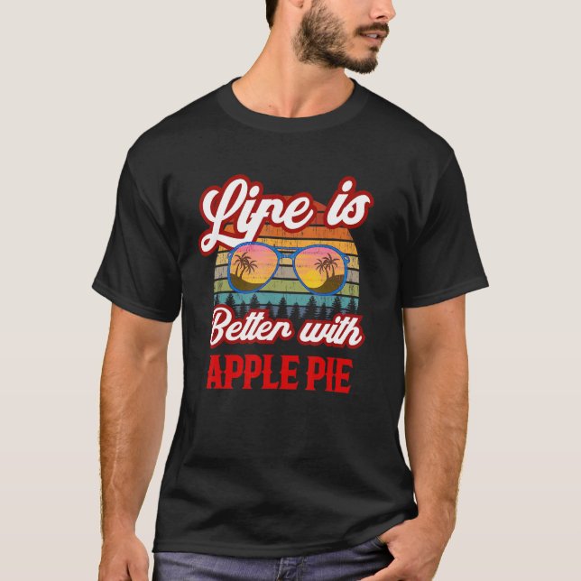 T-shirt Retro Apple Pie Sunset Life Mieux Avec Apple P (Devant)