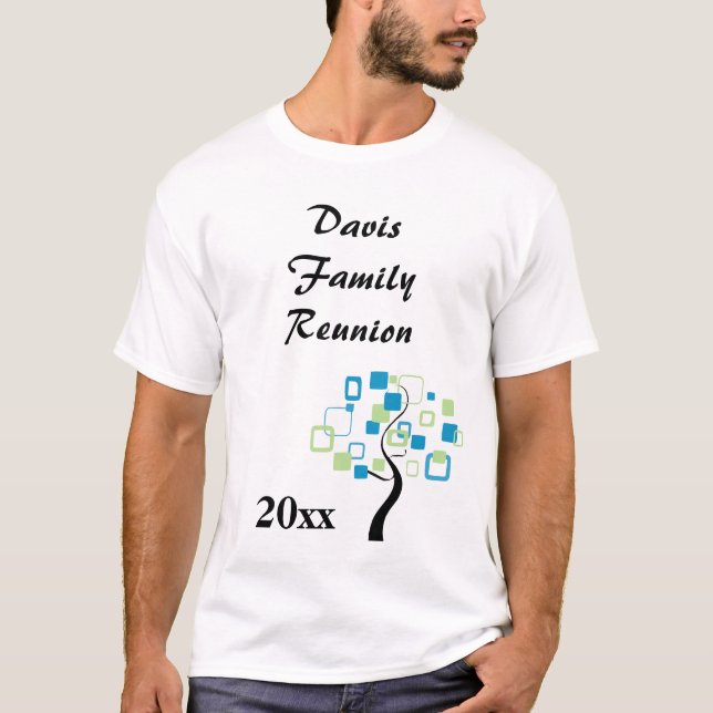 T-shirt Rétro arbre moderne de la Réunion de famille faite (Devant)
