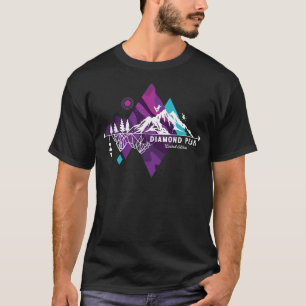 T-shirt Retro Art Boho Diamond Peak Ski Adventure