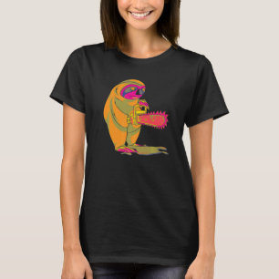 T-shirt Rétro Art Vaporwave Tronçonneuse Animal Effrayant
