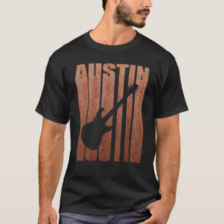 T-shirt Retro Artsy Austin Vintage Music Guitare