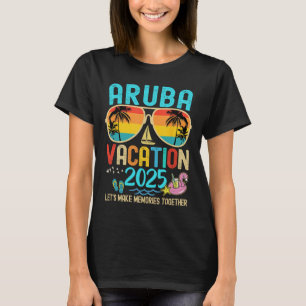 T-shirt Retro Aruba Vacation 2025 Matching Family Friends