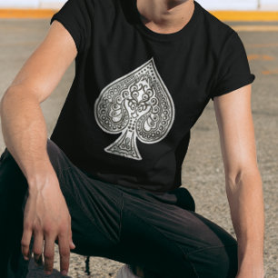 T-shirt Rétro as de pique artistique grunge frais de