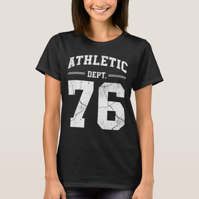 T-shirt Retro Athletic Dept 76 Classic 1976 Birthday (Devant)