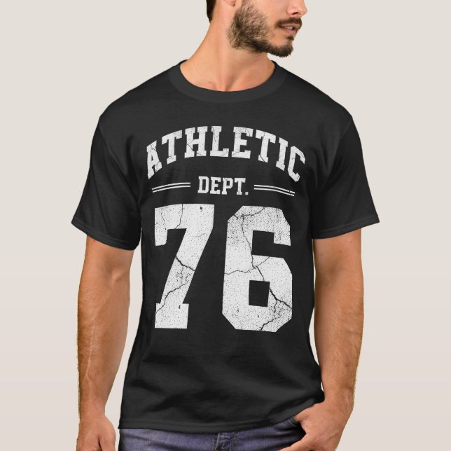 T-shirt Retro Athletic Dept 76 Classic 1976 Birthday (Devant)