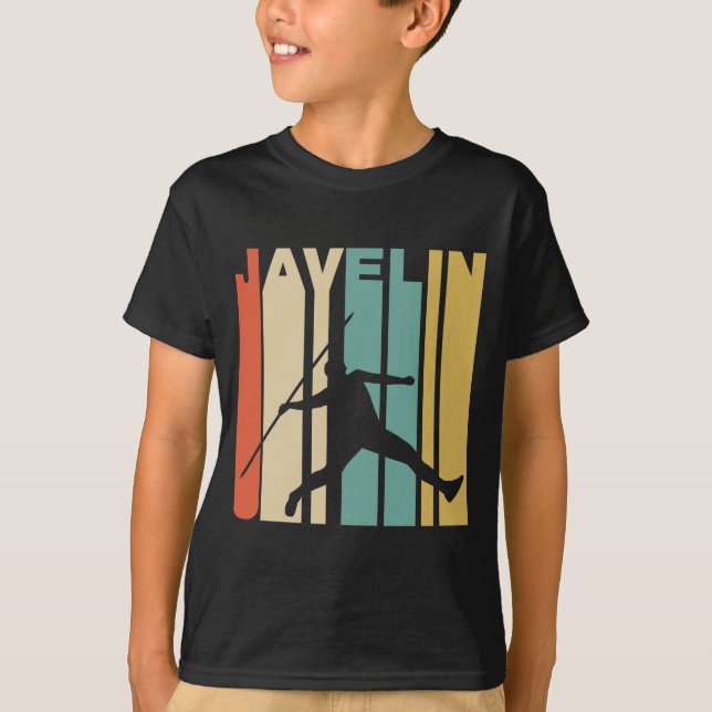 T-shirt Rétro athlétisme de jet de javelot de style (Devant)