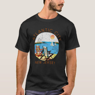 T-shirt Retro Atlantic City Souvenir Vintage Beach Vacati