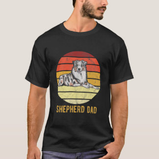 T-shirt Retro Australian Dog Shepherd père de chien père d