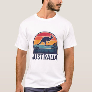 T-shirt Retro Australian Sunset Animal sauter Kangaroo