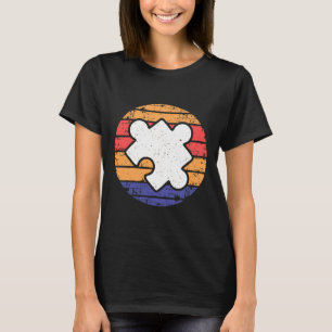 T-shirt Retro Autism Puzzle pièce les années 70 80s Style