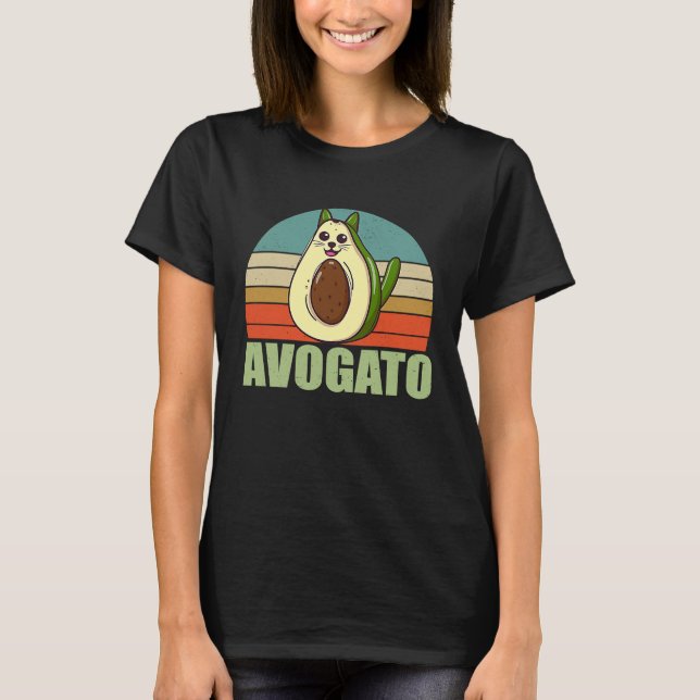 T-shirt Rétro Avogato Cat Avocado Cinco De Mayo Cat Mom D (Devant)