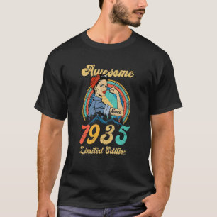 T-shirt Rétro Awesome depuis 1935 87 Année Vielle Fille 87
