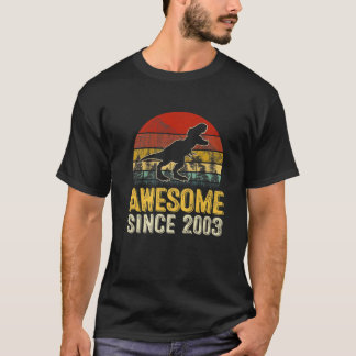 T-shirt Rétro Awesome Depuis 2003 Dinosaur Boy T Rex 19E B