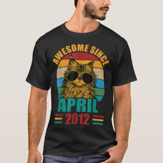T-shirt Retro Awesome depuis Avril 2012 10e Anniversaire 1