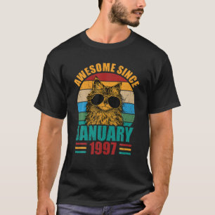 T-shirt Retro Awesome Depuis Janvier 1997 25E Anniversaire