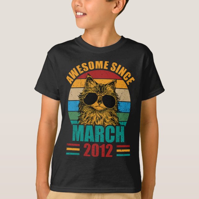 T-shirt Retro Awesome depuis mars 2012 10e anniversaire 10 (Devant)