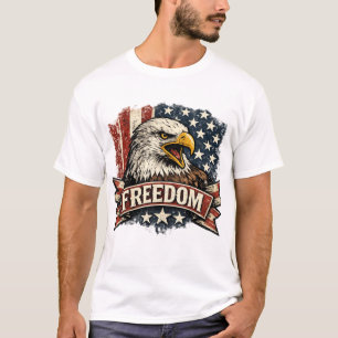 T-shirt Retro Bald Eagle Freedom Tee   Vintage USA Patriot