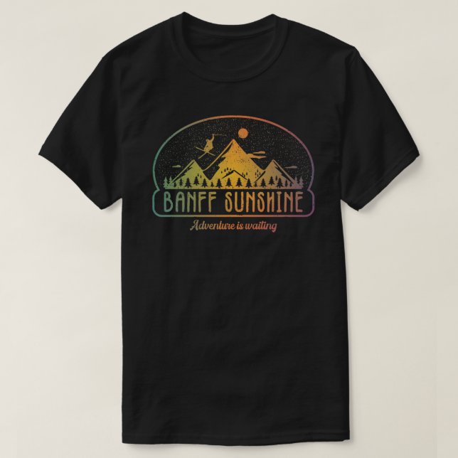 T-shirt Rétro Banff Sunshine Ski Adventure est en attente (Design devant)