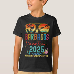 T-shirt Retro Barbados Vacation 2025 Memories Matching Gro