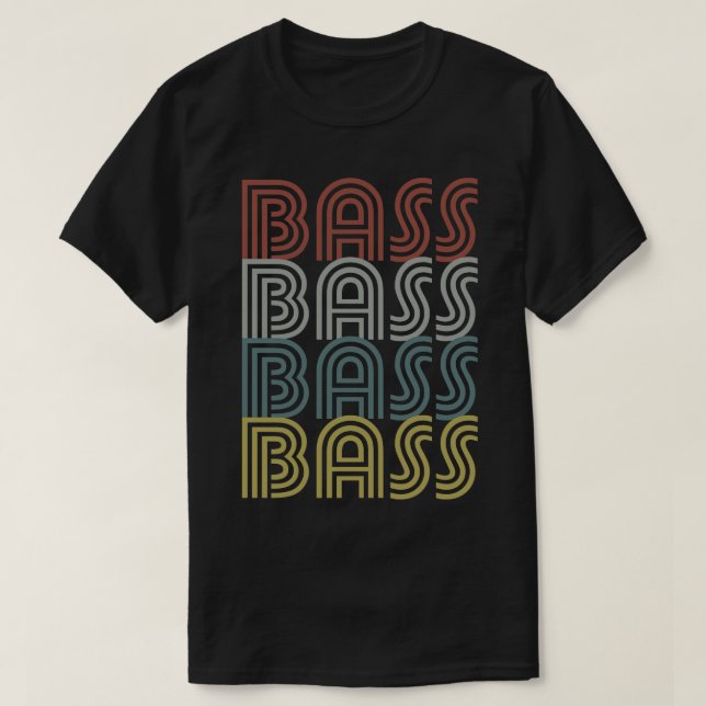 T-shirt Retro BASS Basse Guitare Lecteur Baid Cadeau (Design devant)
