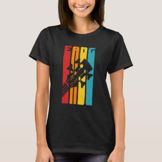 T-shirt Retro Bass Guitare Eadg Tuning Lecteur Baid Enseig