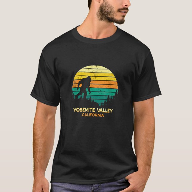 T-shirt Retro Bayou Yosemite Valley California Bigfoot Sou (Devant)