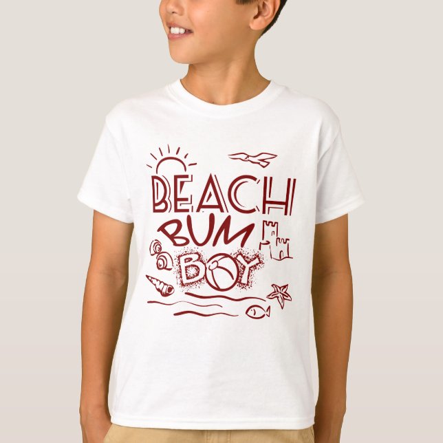 T-shirt Retro Beach Bum Boy (Devant)