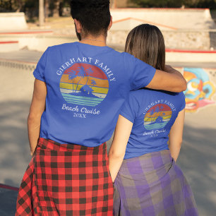 T-shirt Retro Beach Cruise Famille Réunion Correspondance