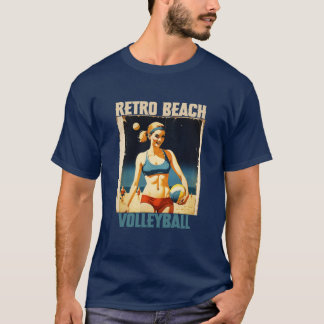 T-shirt Retro Beach Volleyball
