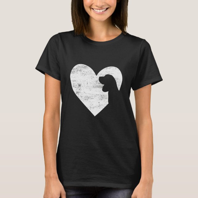 T-shirt Retro Beagle Dog Heart Valentine's Day Dog Lover (Devant)