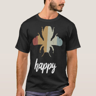 T-shirt Retro Bee Happy Motivational Be Happy