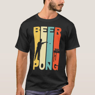 T-shirt Retro Beer Pong Party Bière Pong Coupe Jeu Beer Po